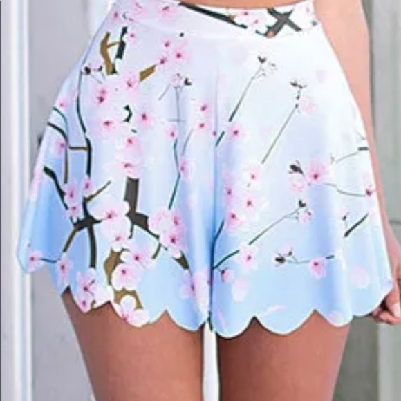 Blackmilk Cherry blossom blue shorties - Picture 2 of 5